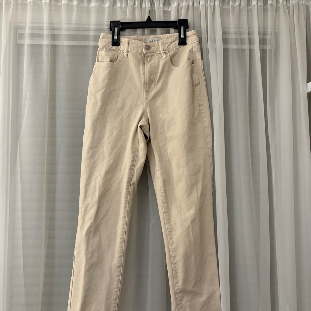 PacSun Cream Straight Leg Jeans
